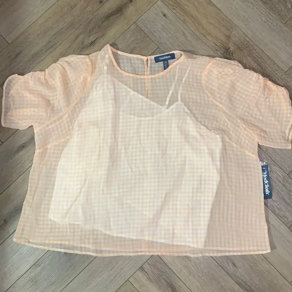 ModCloth Rouched Sleeve Blouse - Picture 1 of 7